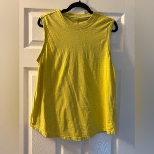 Pilcro Anthropologie Sleeveless Crewneck Tank Top in Bright Yellow